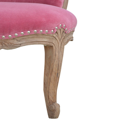 petite french chair in pink velvet
