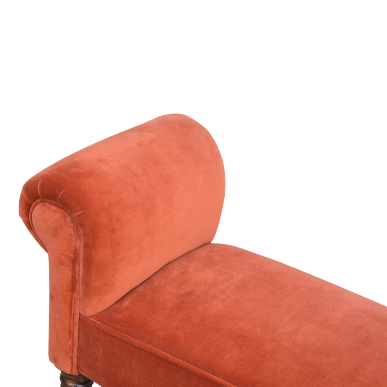 bench in brick red velvet
