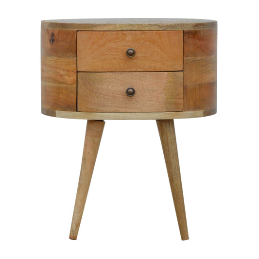 Solid Wood Rounded Bedside Table