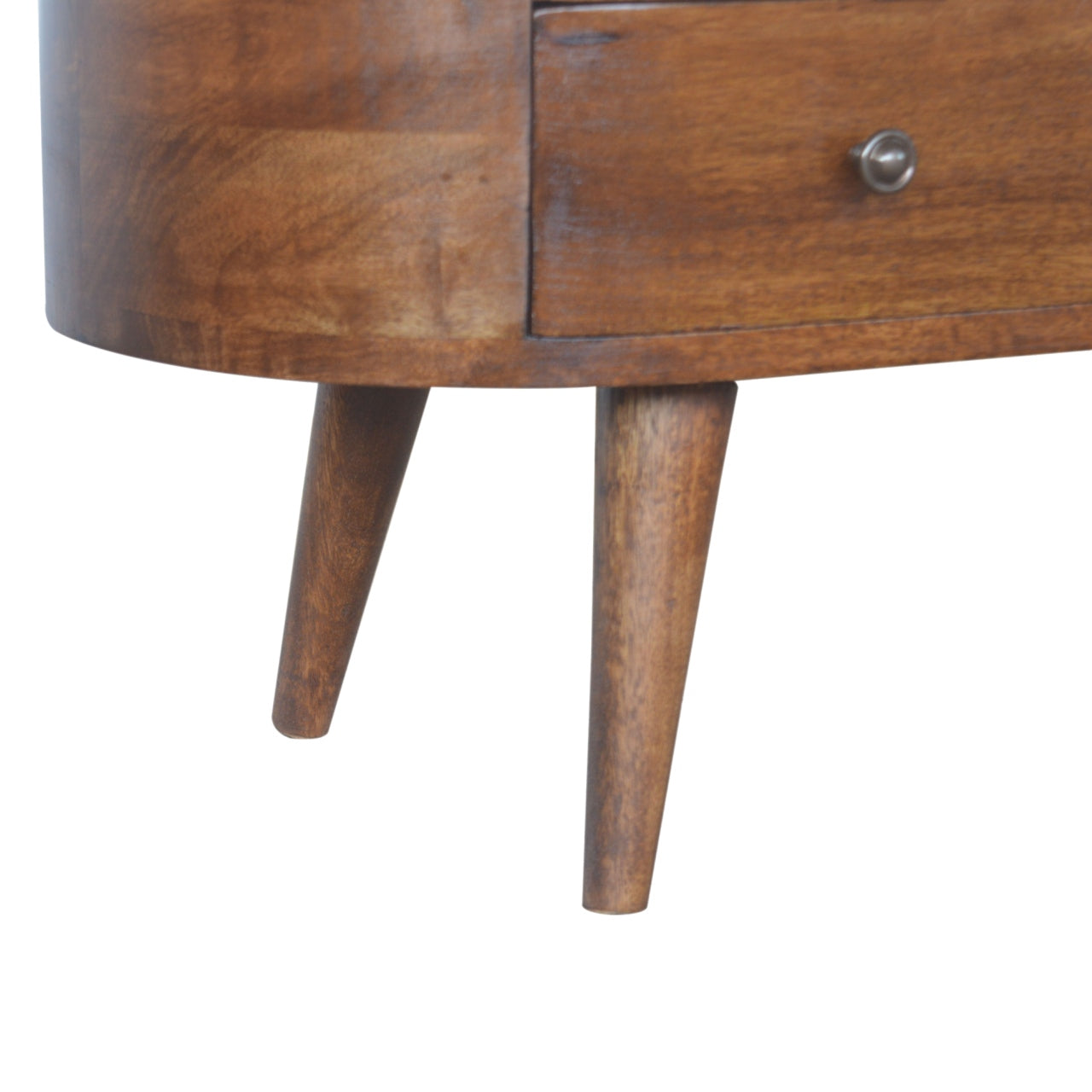 Solid Wood 4 Drawer Rounded Chestnut TV Stand