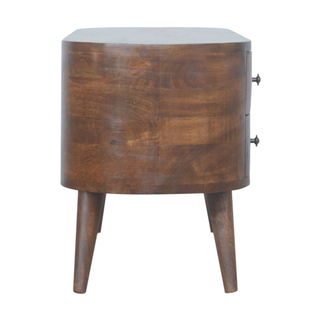Solid Wood 4 Drawer Rounded Chestnut TV Stand