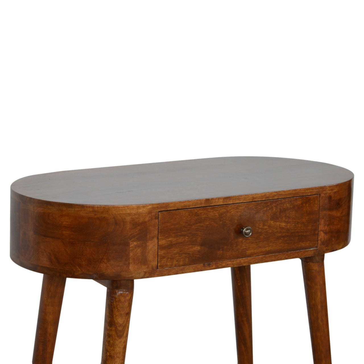 Solid Wood Chestnut Rounded Small Console Table