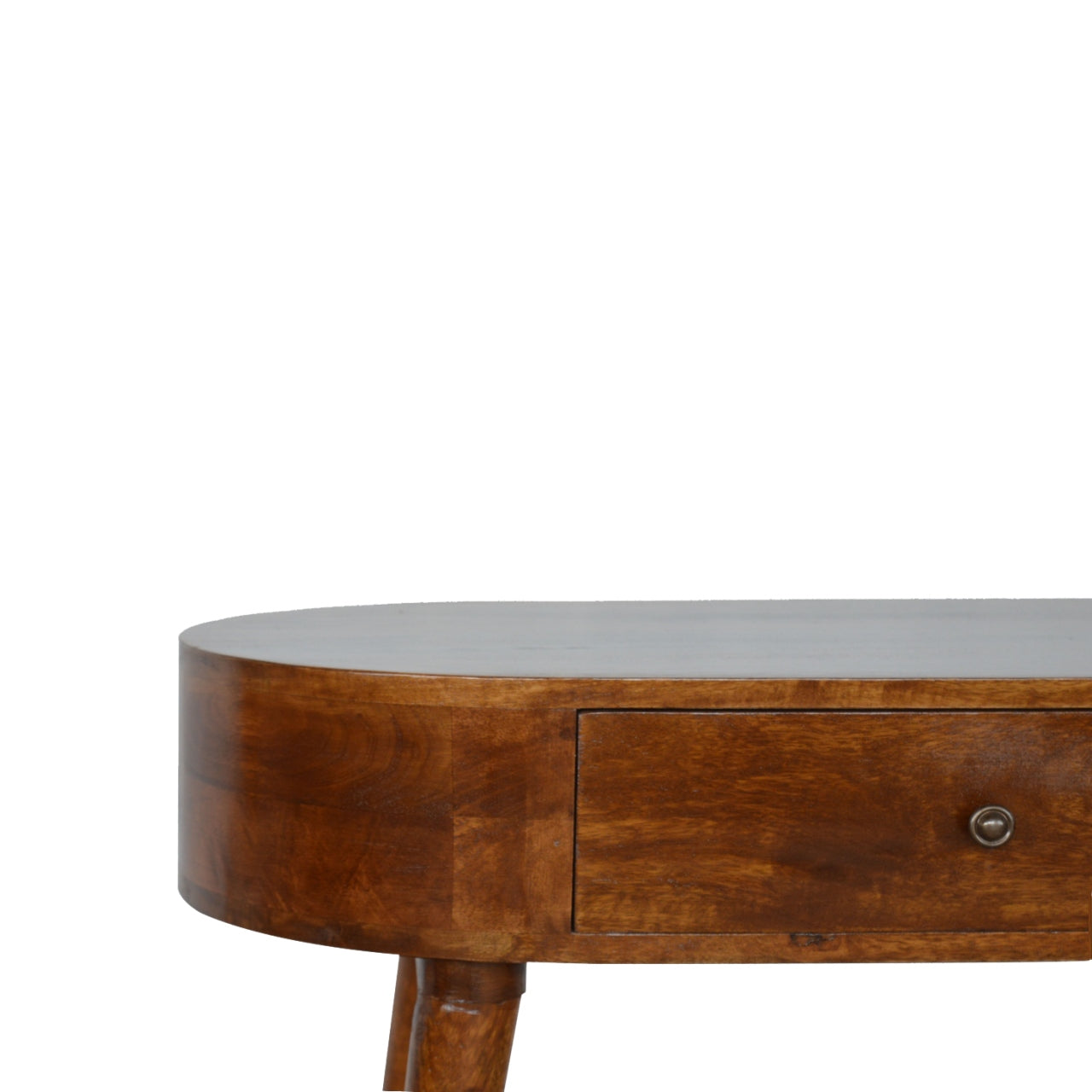 Solid Wood Chestnut Rounded Small Console Table