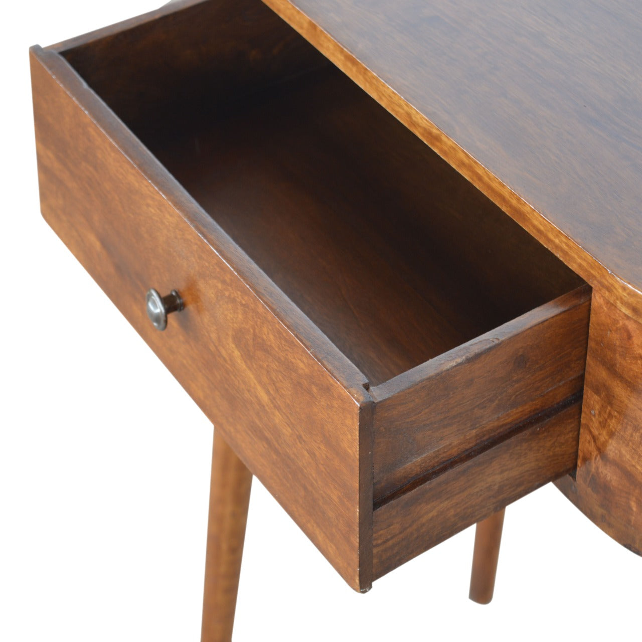 Solid Wood Chestnut Rounded Small Console Table