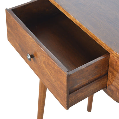 Solid Wood Chestnut Rounded Small Console Table
