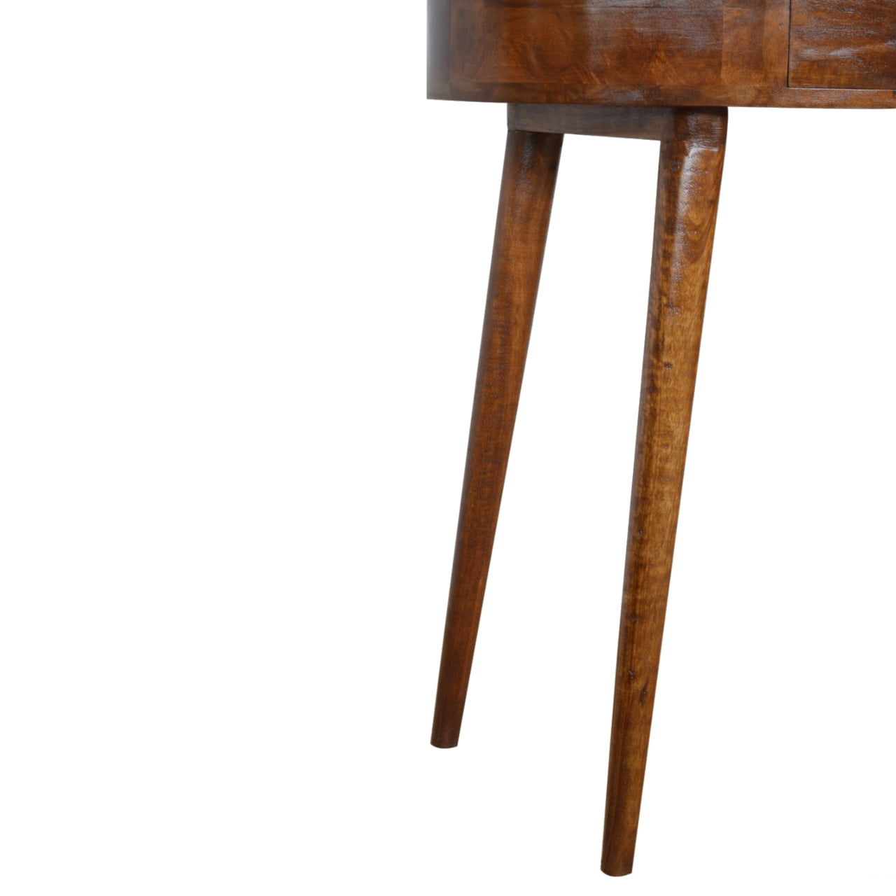 Solid Wood Chestnut Rounded Small Console Table
