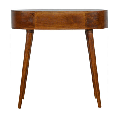 Solid Wood Chestnut Rounded Small Console Table