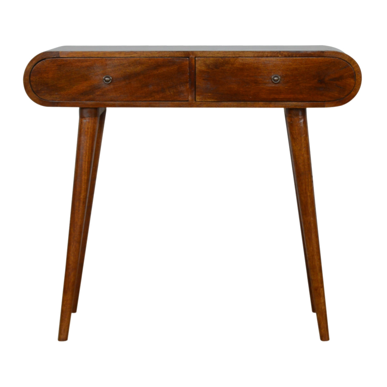 Solid Wood Chestnut Curved Edge Console Table