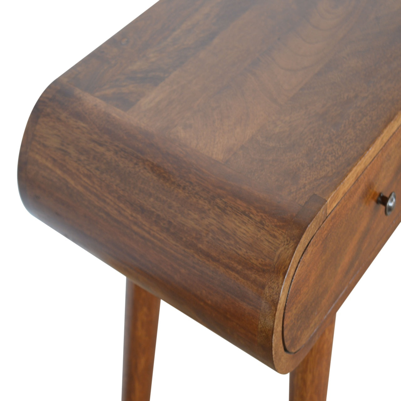 Solid Wood Chestnut Curved Edge Console Table