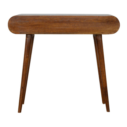 Solid Wood Chestnut Curved Edge Console Table