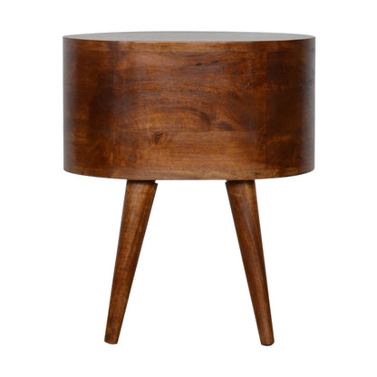 Solid Wood 2 Drawer Rounded Chestnut Bedside