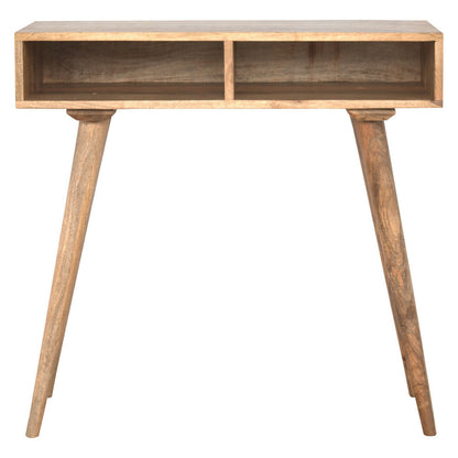 Solid Wood Nordic Style Writing Desk With 2 Open Slots