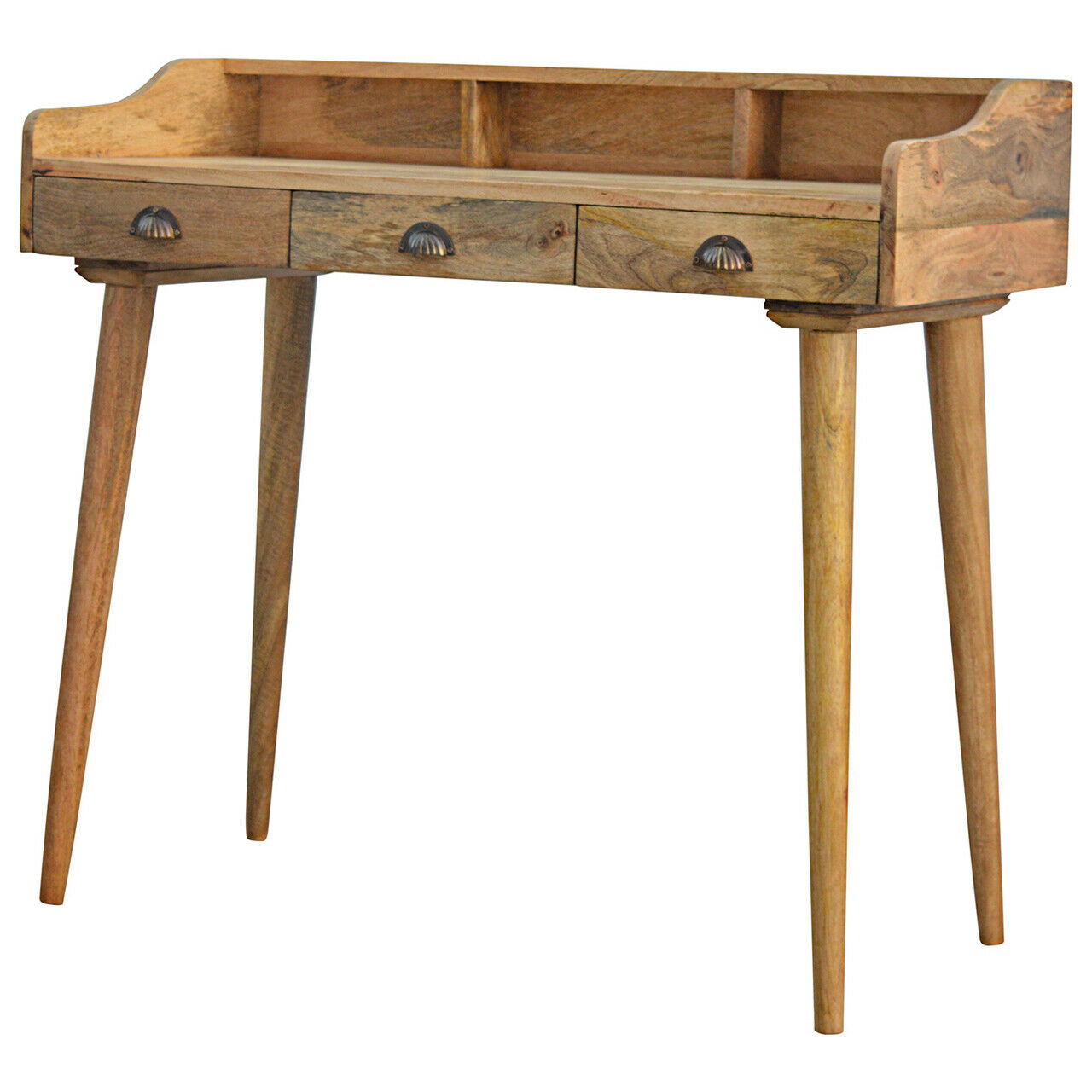 Solid Wood 3 Drawer Mid Century Style Desk