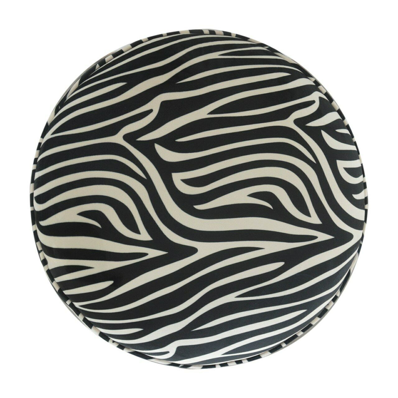 Solid Wood Zebra Print Footstool | Nordic Style Walnut Legs