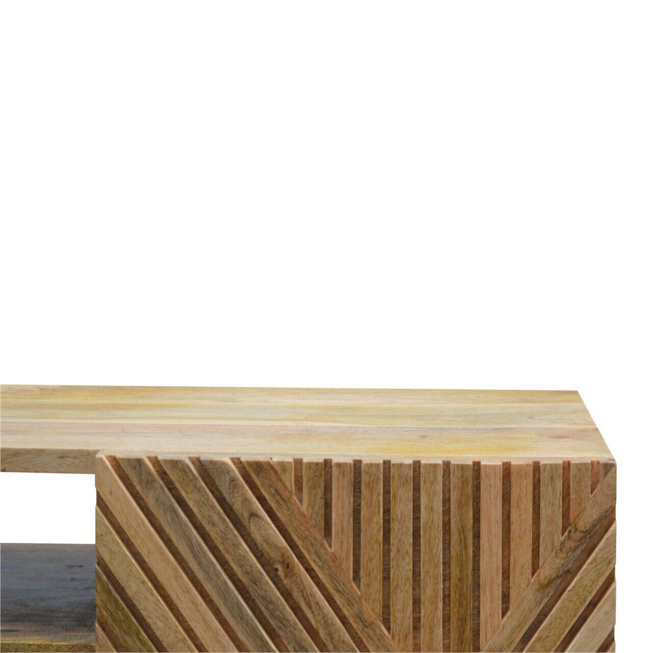 Solid Wood 2 Drawer Line Carved TV Stand