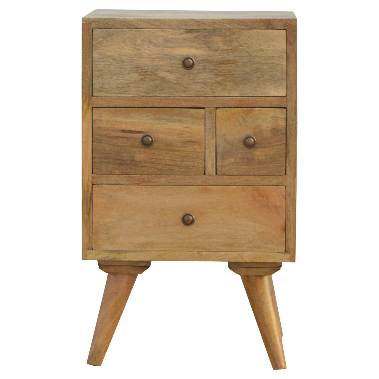 Solid Wood Nordic Style 4 Drawer Petite Bedside