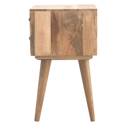 Solid Wood 2 Drawer Nordic Style Bedside