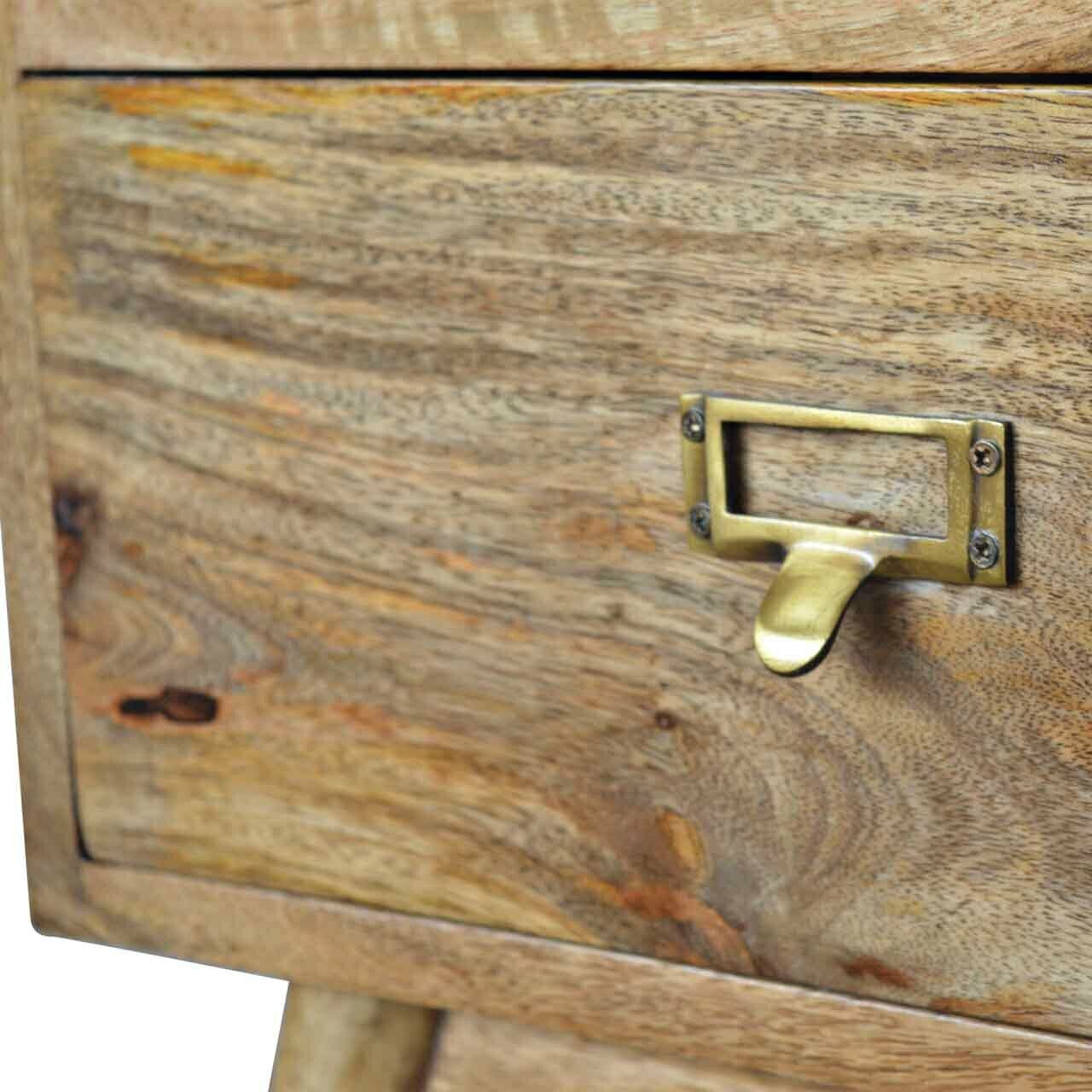 Solid Wood Nordic Style Two Drawer Bedside Cabinet