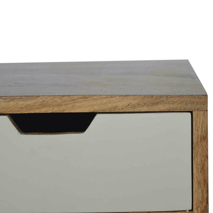 Solid Wood Writing Desk with Hand Painted Drawer & Storage Shelf