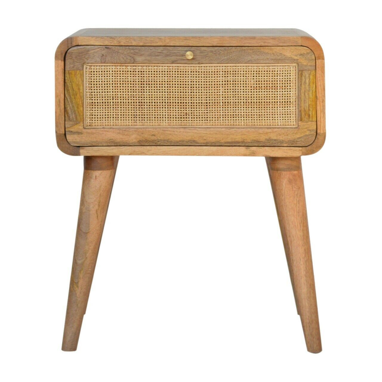 Solid Wood Woven Drawer Bedside