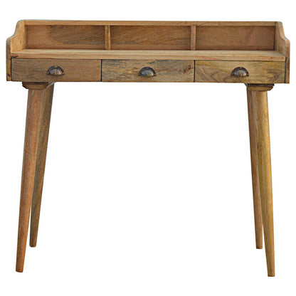 Solid Wood 3 Drawer Mid Century Style Desk