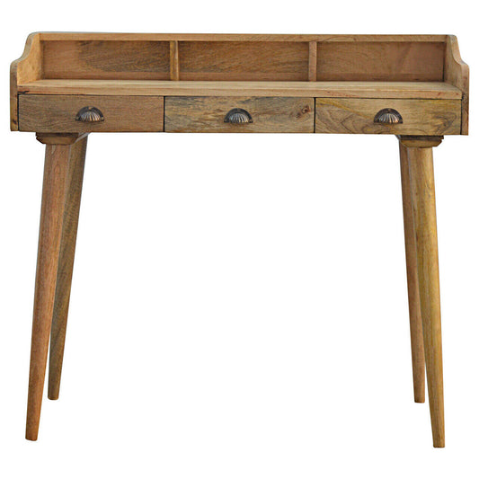Solid Wood 3 Drawer Mid Century Style Desk