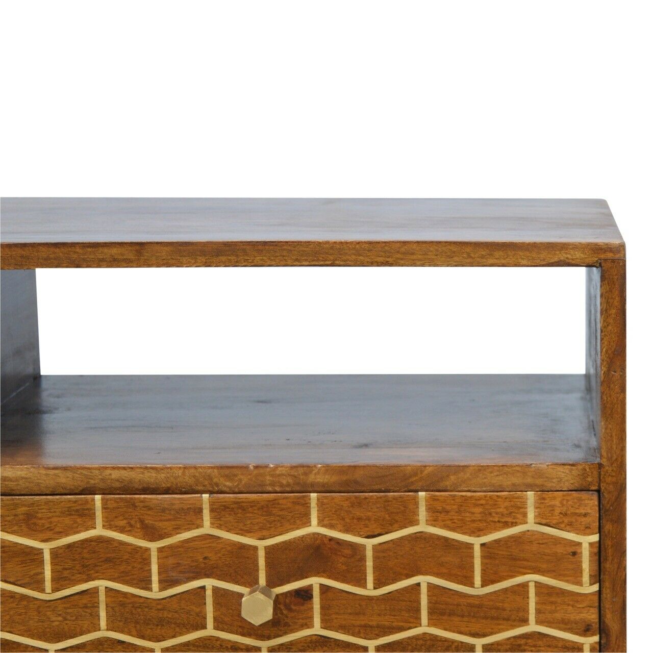 Solid Wood Chestnut 2 Drawer TV Stand
