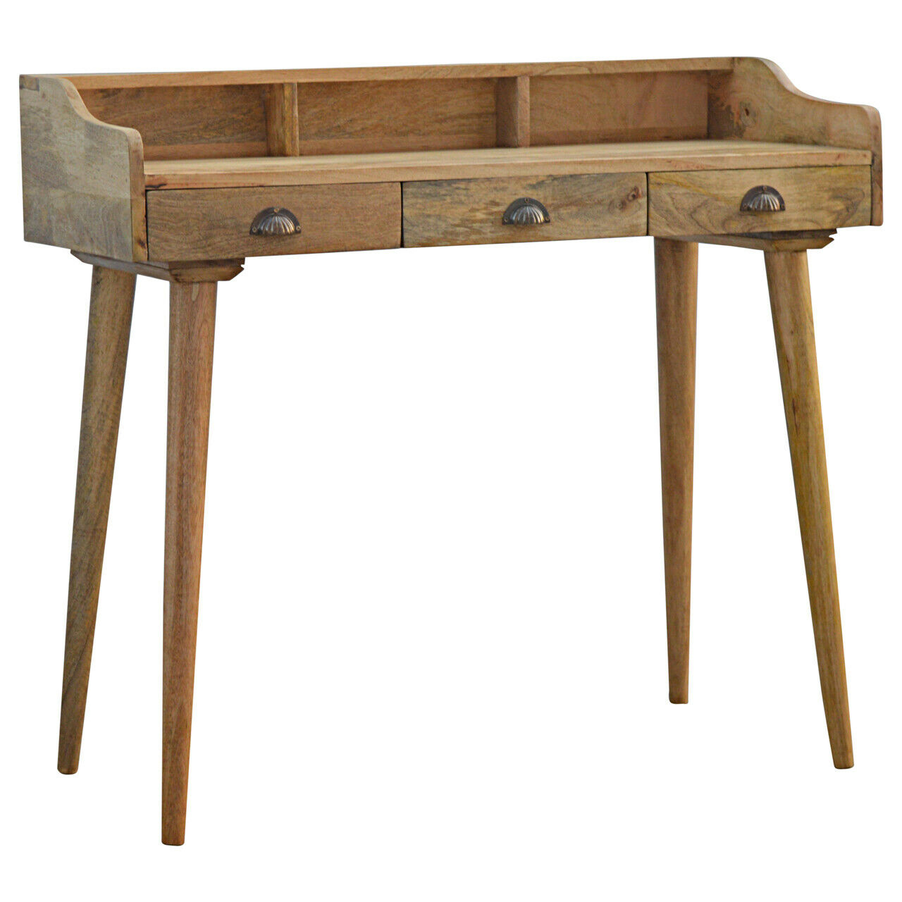 Solid Wood 3 Drawer Mid Century Style Desk