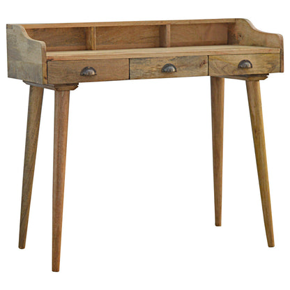 Solid Wood 3 Drawer Mid Century Style Desk