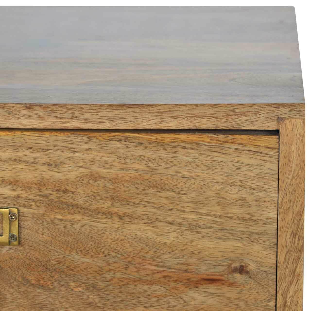 Solid Wood Nordic Style Two Drawer Bedside Cabinet