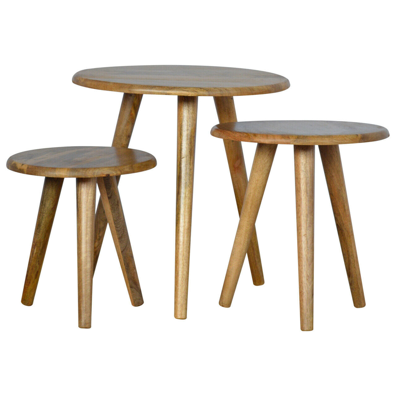 Solid Wood Nordic Style Set of 3 Stools
