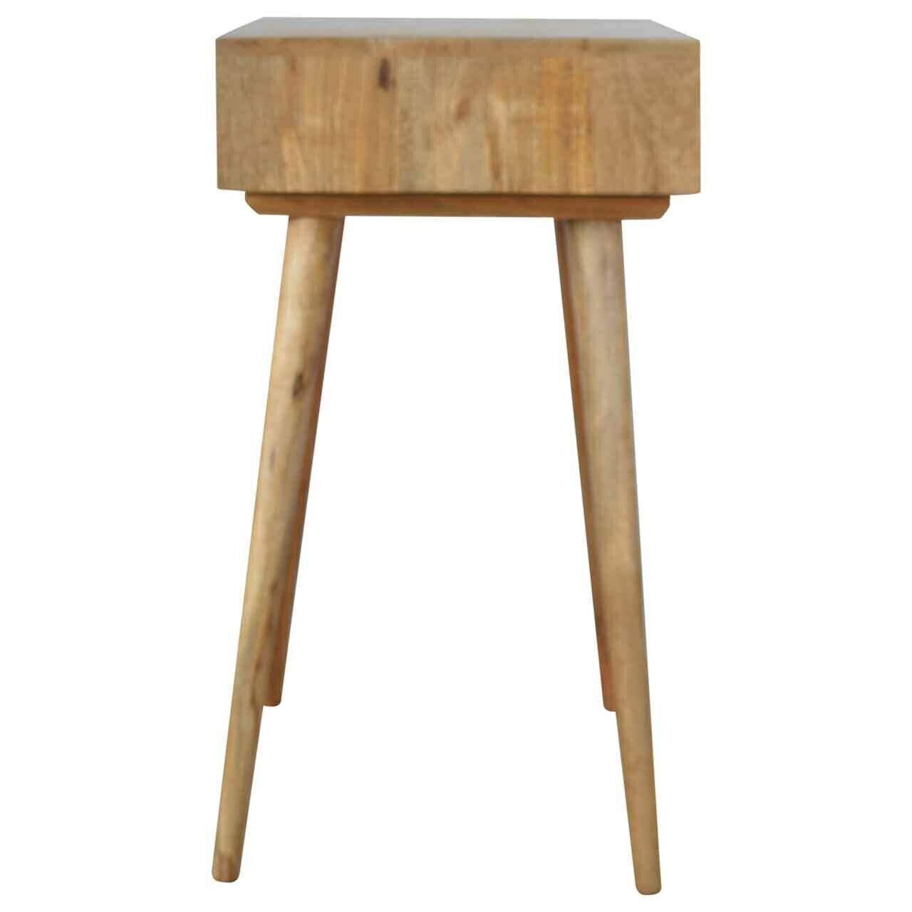 Solid Wood Writing Desk with Hand Painted Drawer & Storage Shelf
