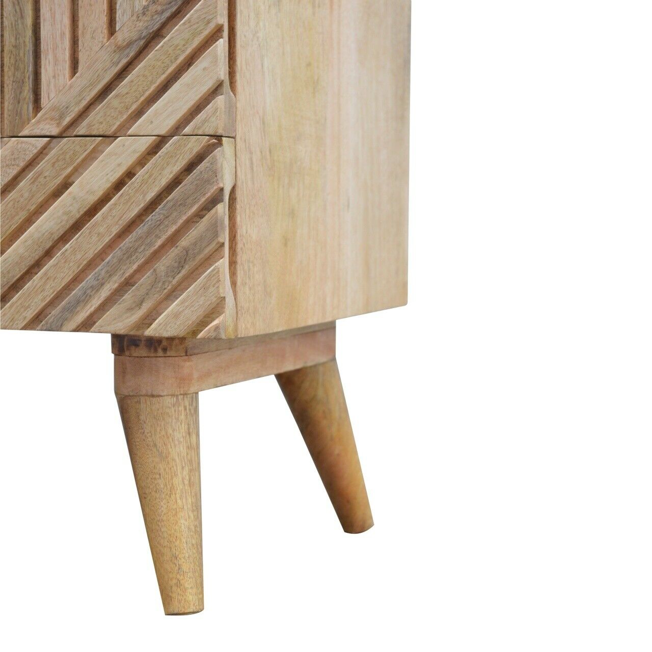 Solid Wood 2 Drawer Line Carved TV Stand